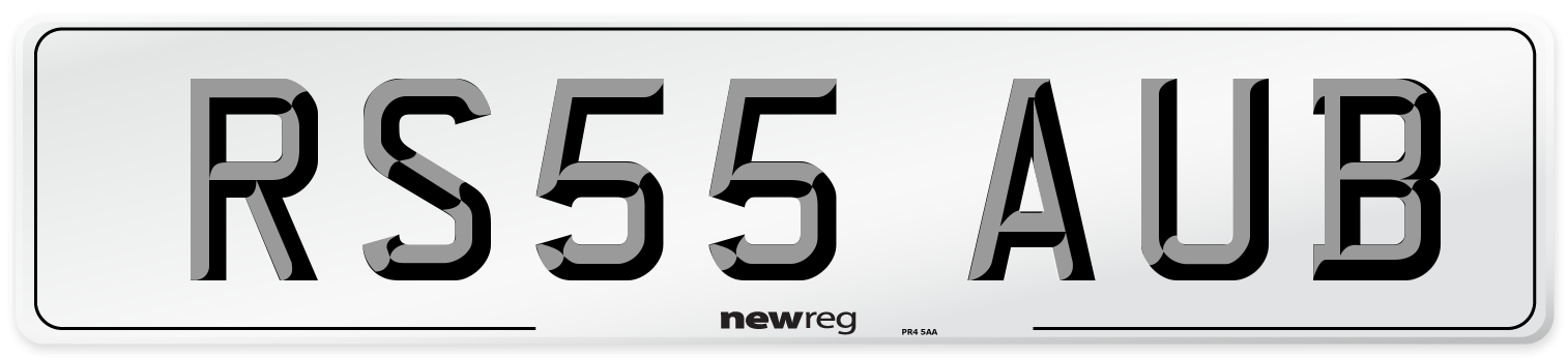 RS55 AUB Number Plate from New Reg